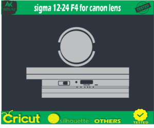 sigma 12-24 F4 for canon lens  Skin Template Vector