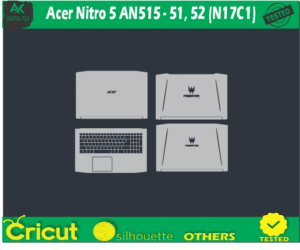 Acer Nitro 5 AN515 – 51 52 (N17C1) Skin Template Vector