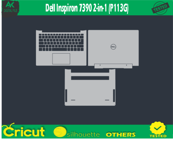 Dell Inspiron 7390 2-in-1 (P113G) Skin Template Vector