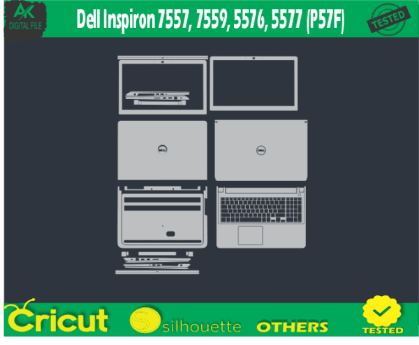 Dell Inspiron 7557 7559 5576 5577 (P57F) Skin Template Vector