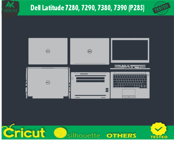 Dell Latitude 7280 7290 7380 7390 (P28S) Skin Template Vector