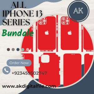 Apple iPhone 13 Series Bundle Pack Skin Template Vector