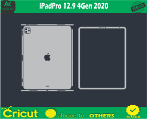 Apple iPad Pro 12.9 4Gen 2020 Skin Template Vector