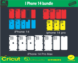 Apple iPhone 14 Bundle Pack Skin Template Vector