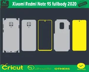 Xiaomi Redmi Note 9S full body 2020 Skin Vector Template