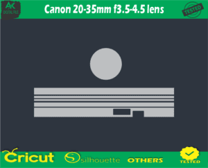Canon 20-35mm f3.5-4.5 lens Skin Vector Template