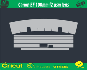 Canon EF 100mm f2 usm Lens Skin Vector Template