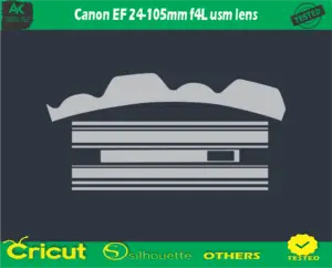 Canon EF 24-105mm f4L usm lens Skin Vector Template