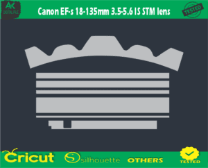 Canon EF-s 18-135mm 3.5-5.6 IS STM lens Skin Vector Template