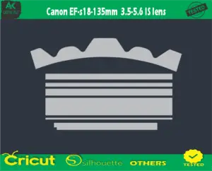 Canon EF-s18-135mm 3.5-5.6 IS lens Skin Vector Template