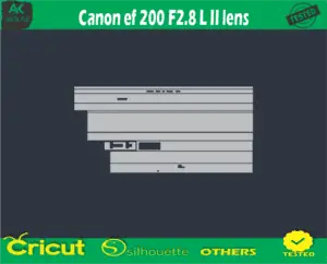 Canon ef 200 F2.8 L II lens Skin Vector Template