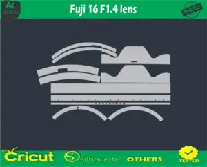 Fuji 16 F1.4 lens Skin Vector Template