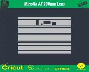 Minolta AF 200mm Lens Skin Vector Template