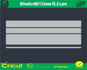 Minolta MD135mm f3.5 Lens Skin Vector Template