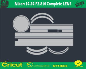 Nikon 14-24 F2.8 N Complete LENS Skin Vector Template