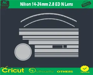 Nikon 14-24mm 2.8 ED N Lens Skin Vector Template