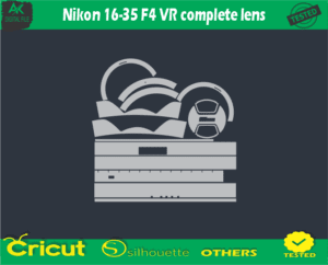 Nikon 16-35 F4 VR complete lens Skin Vector Template