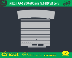Nikon AF-S 200-500mm f5.6 ED VR Lens Skin Vector Template