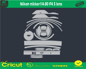 Nikon nikkor14-30 F4 S lens Skin Vector Template