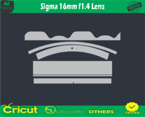 Sigma 16mm f1.4 Lens Skin Vector Template