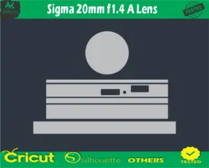 Sigma 20mm f1.4 A Lens Skin Vector Template