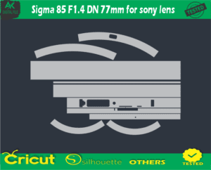 Sigma 85 F1.4 DN 77mm for sony lens Skin Vector Template