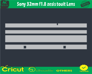 Sony 32mm f1.8 zesis touit Lens Skin Vector Template