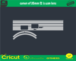 Canon EF 35mm f2 IS usm Lens Skin Vector Template