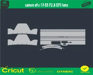 canon ef-s 17-55 F2.8 EFS lens Skin Vector Template