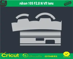 Nikon 105 F2.8 N VR lens Skin Vector Template