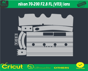 Nikon 70-200 F2.8 FL (VR3) lens Skin Vector Template