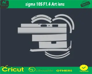 sigma 105 F1.4 Art lens Skin Vector Template