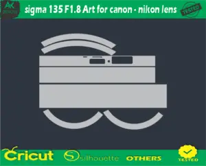 sigma 135 F1.8 Art for canon – Nikon lens Skin Vector Template