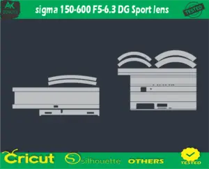 sigma 150-600 F5-6.3 DG Sport lens Skin Vector Template