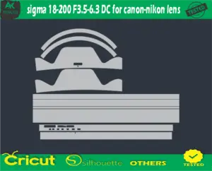 sigma 18-200 F3.5-6.3 DC for canon-Nikon lens Skin Vector Template