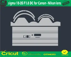 sigma 18-35 F1.8 DC for Canon – Nikon lens Skin Vector Template