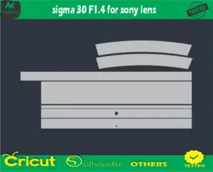 sigma 30 F1.4 for Sony lens Skin Vector Template