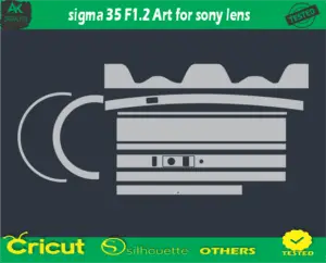 sigma 35 F1.2 Art for Sony lens Skin Vector Template