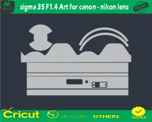 sigma 35 F1.4 Art for canon – Nikon lens Skin Vector Template