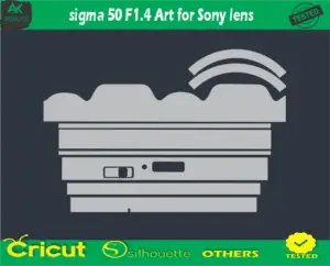 sigma 50 F1.4 Art for Sony lens Skin Vector Template