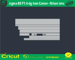 sigma 85 F1.4 dg hsm Canon-Nikon lens Skin Vector Template