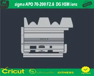 sigma APO 70-200 F2.8 DG HSM lens Skin Vector Template