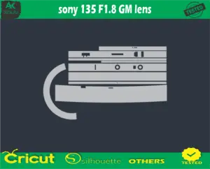 Sony 135 F1.8 GM lens Skin Vector Template