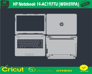 HP Notebook 14-AC197TU (W0H59PA) Skin Vector Template