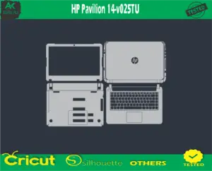 HP Pavilion 14-v025TU Skin Vector Template