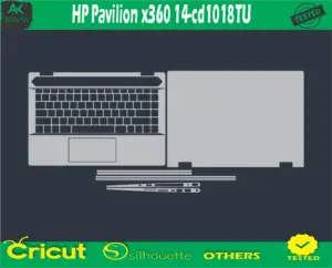 HP Pavilion x360 14-cd1018TU Skin Vector Template