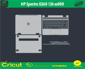HP Spectre X360 13t-ac000 Skin Vector Template