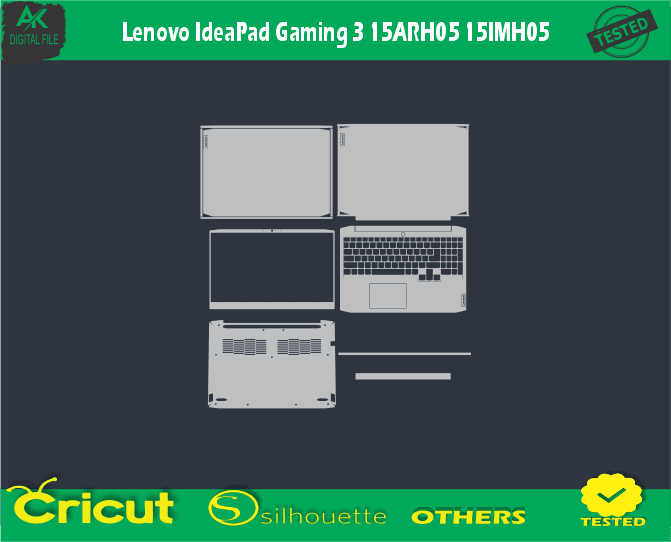 Lenovo IdeaPad Gaming 3 15ARH05 15IMH05 Skin Vector Template - 5.50