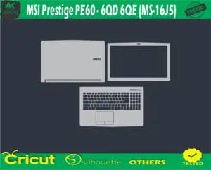 MSI Prestige PE60 – 6QD 6QE (MS-16J5) Skin Vector Template