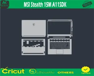 MSI Stealth 15M A11SDK Skin Vector Template